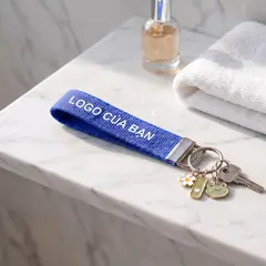 Móc khóa dây vải in logo theo yêu cầu