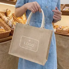 Túi đay có khóa + túi phụ in logo theo yêu cầu
