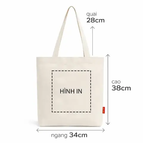 Tote canvas mộc – kích thước