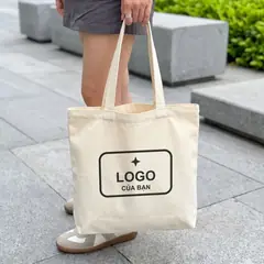 Tote canvas mộc in logo theo yêu cầu
