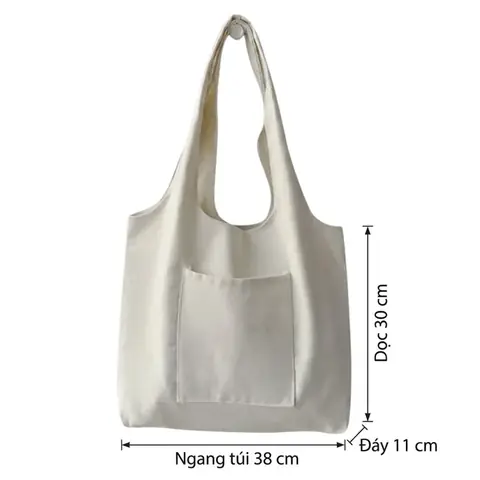 Túi liền thân có túi phụ – kích thước