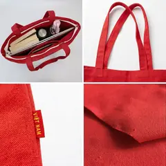 Tote đỏ có khóa + túi phụ in logo theo yêu cầu